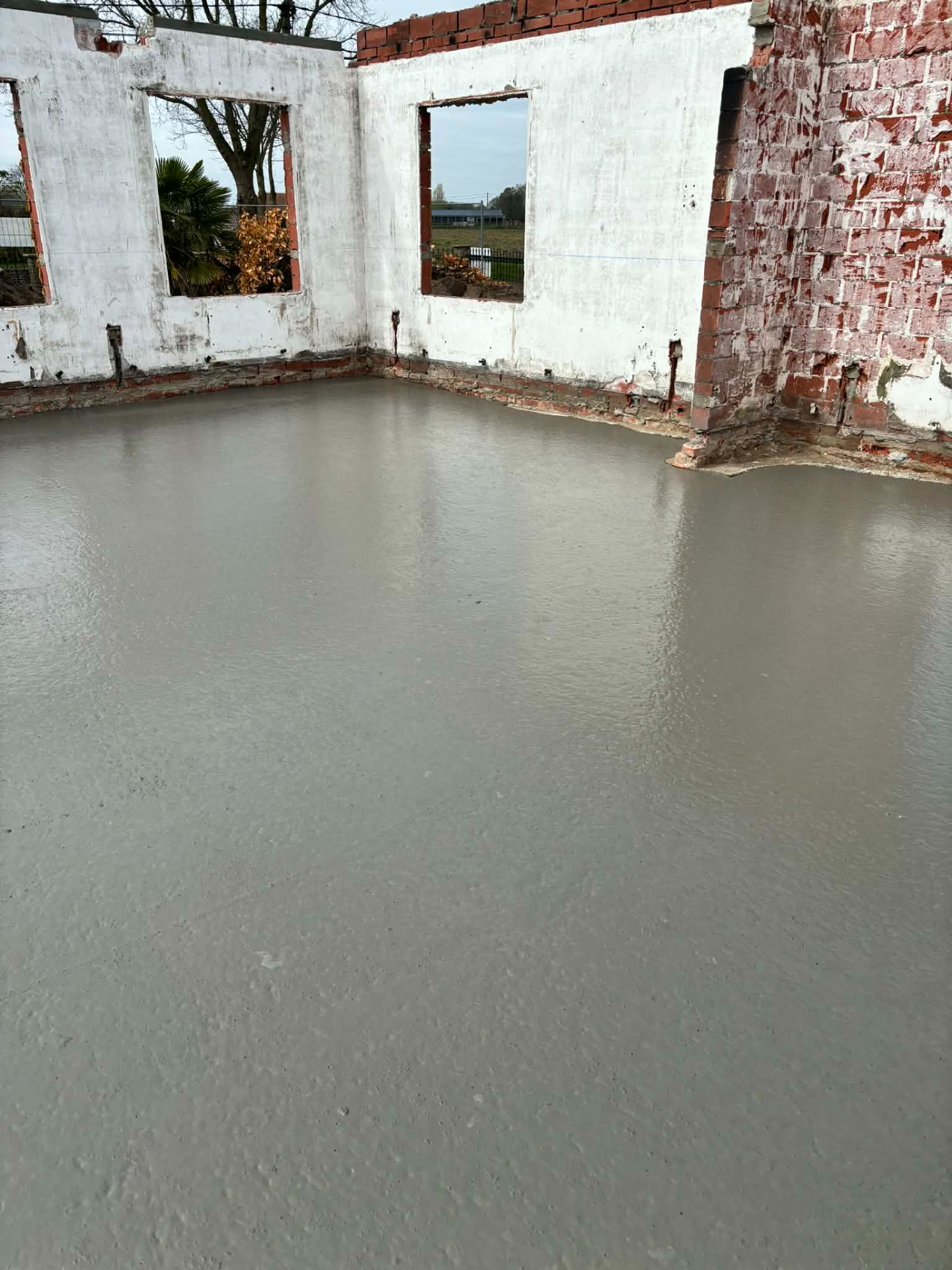 betonplaat in bestaande woning