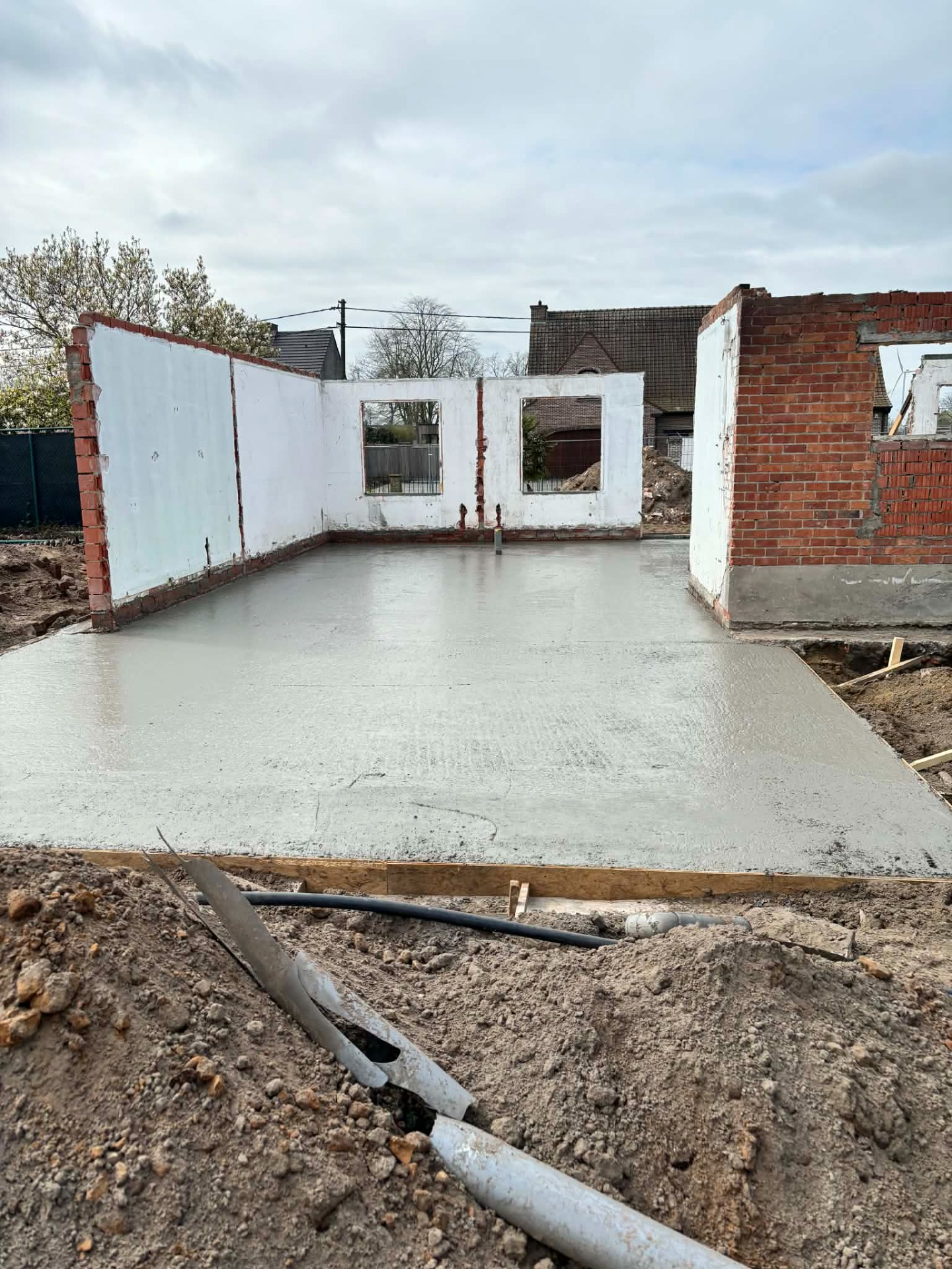 betonplaat in bestaande woning